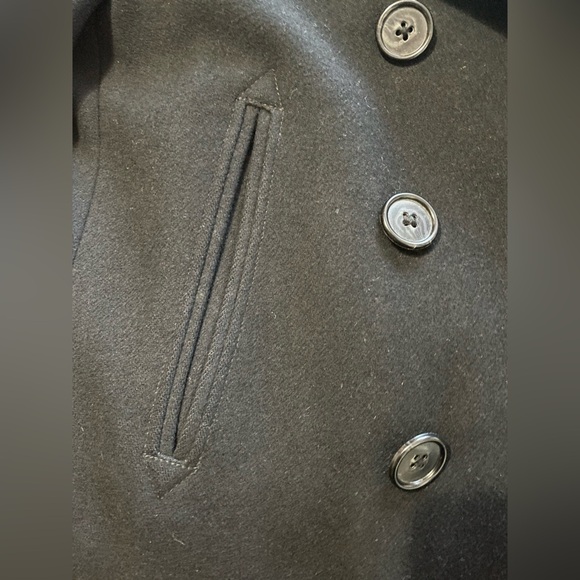 J. Crew Black Wool‎ Blend Overcoat Pea Coat Size S - Picture 9 of 9
